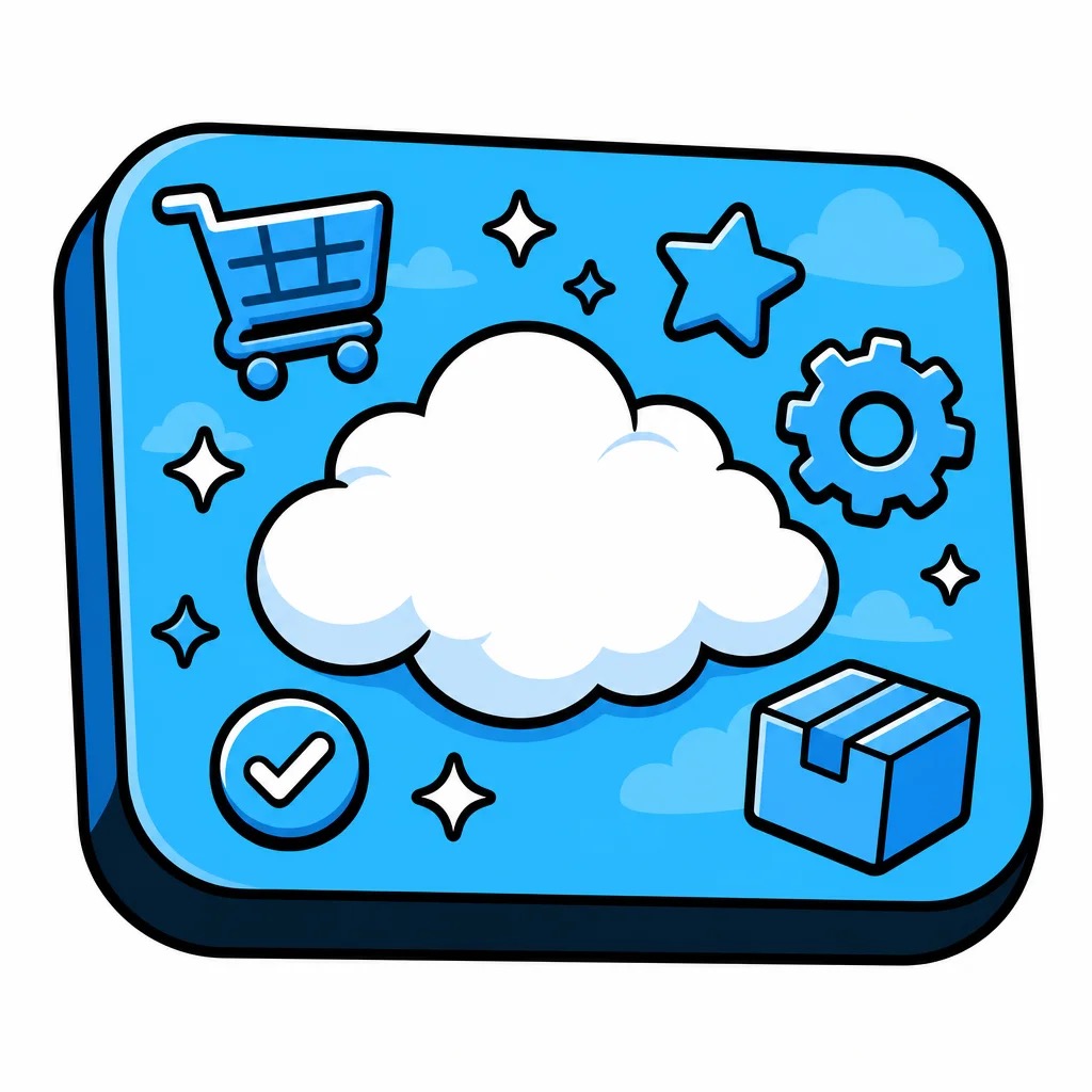 Cloud ecommerce platform illustration